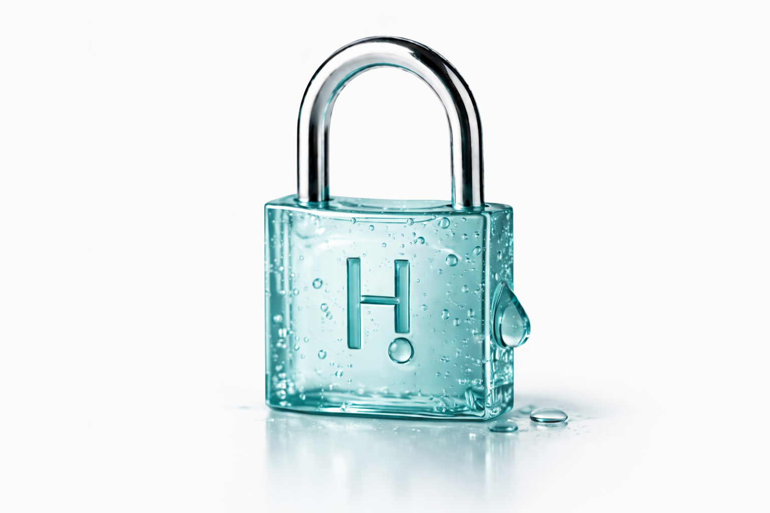 A teal gel padlock with the HYDRIST H mark, symbolizing moisture lock-in — HYDRIST Journal